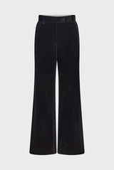 NORA BLACK SMOOTH VELVET TROUSERS