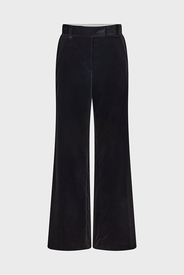 NORA BLACK SMOOTH VELVET TROUSERS