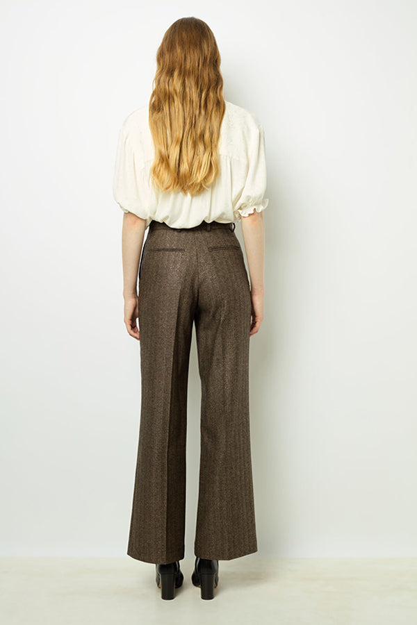 DALI HERRINGBONE STRAIGHT CUT TROUSERS