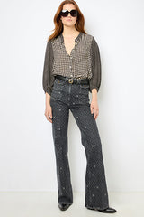 ANNA FLARED POLKA DOT JEANS