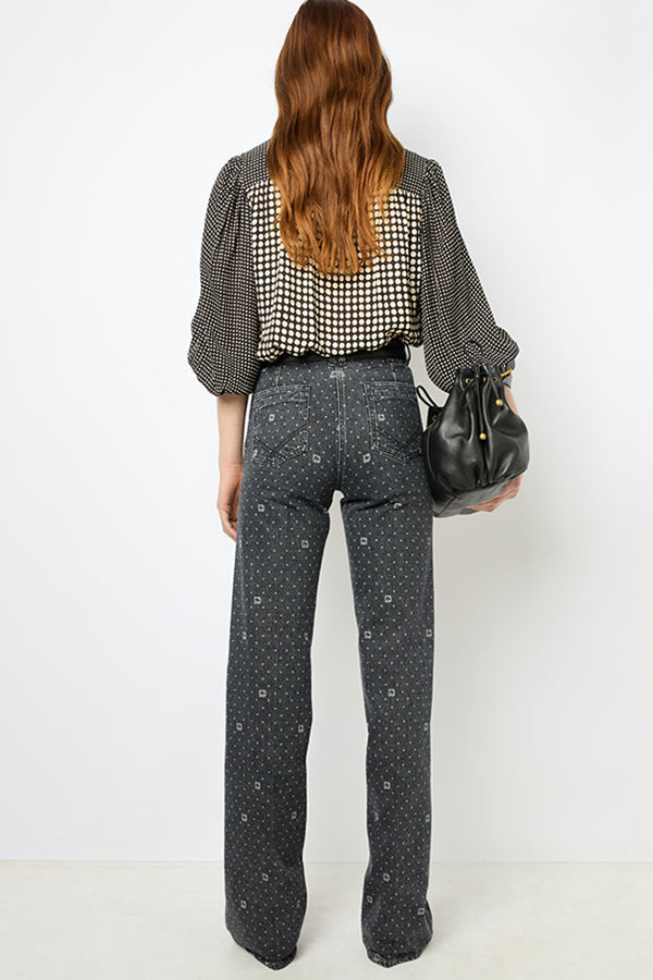 ANNA FLARED POLKA DOT JEANS