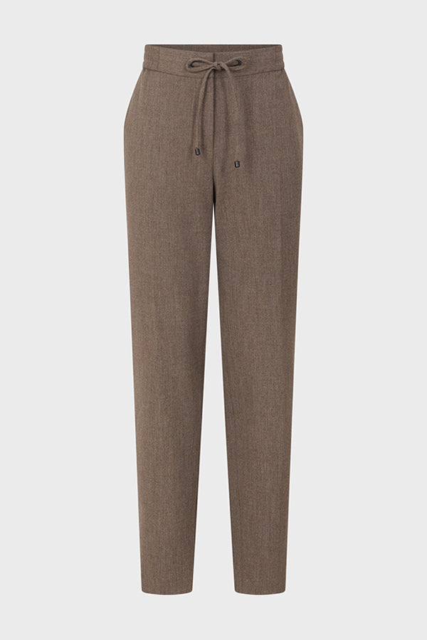 NAYMA BEIGE ELASTICATED SUIT TROUSERS