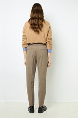 NAYMA BEIGE ELASTICATED SUIT TROUSERS