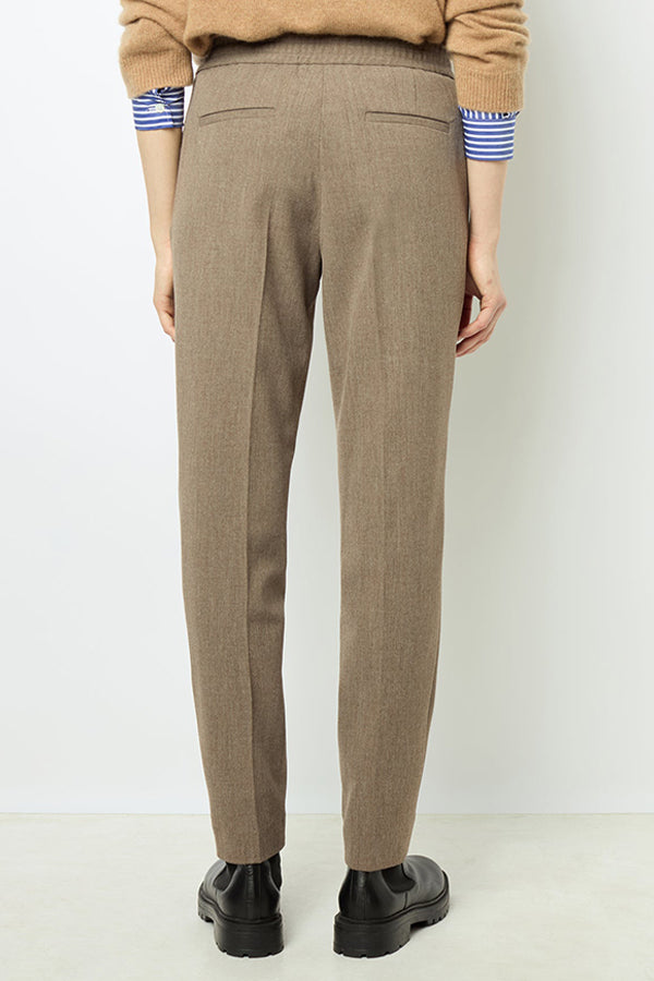 NAYMA BEIGE ELASTICATED SUIT TROUSERS