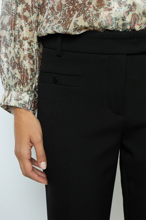 NESSERYN BLACK 7/8 STRAIGHT TROUSERS