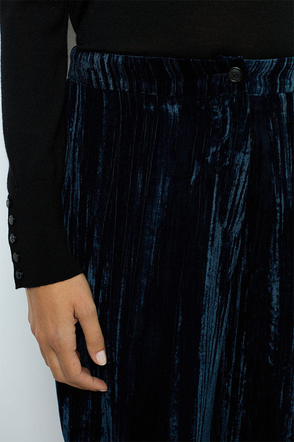 NORIA WIDE LEG VELVET TROUSERS