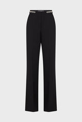 NUALA NAVY WIDE LEGGED TROUSERS