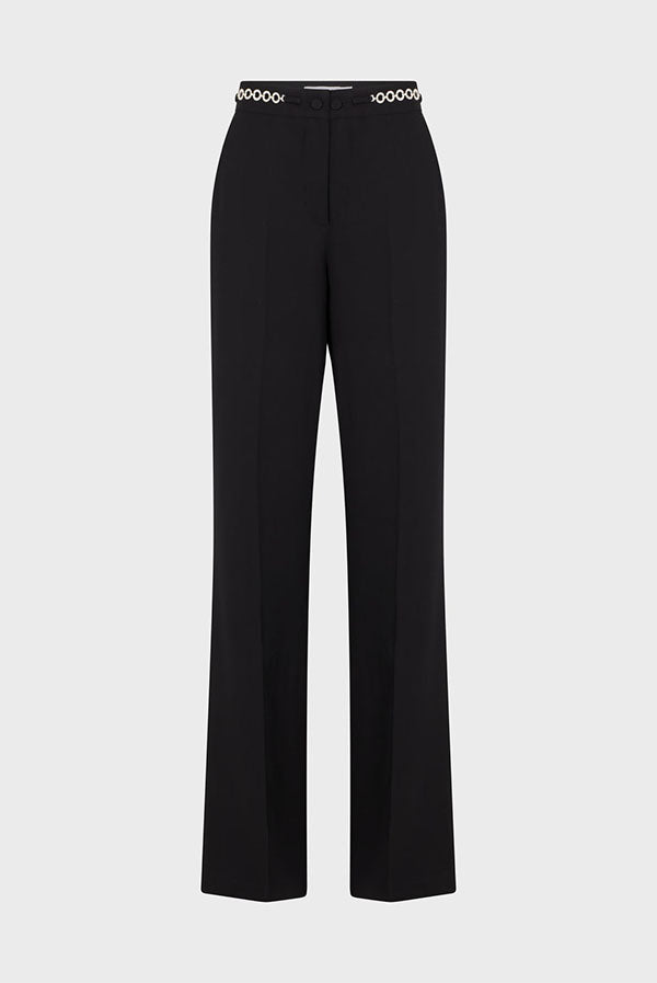 NUALA NAVY WIDE LEGGED TROUSERS