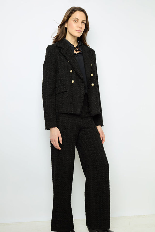 NADINE WIDE LEG TWEED TROUSERS