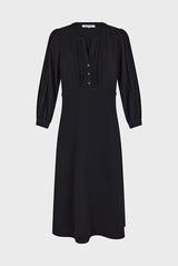 SOLANGE BLACK WAISTED MIDI DRESS