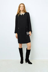 SYLVINE JEWEL SHIRT COLLAR MINI DRESS