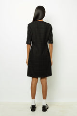 SALOME BLACK TWEED MINI DRESS