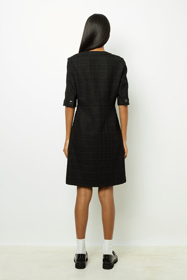 SALOME BLACK TWEED MINI DRESS