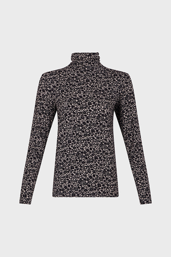 AURELIE FLORAL TURTLENECK SWEATER