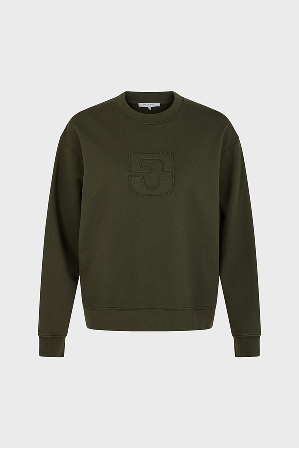 ADRIENNE KAKI LOGO SWEATSHIRT