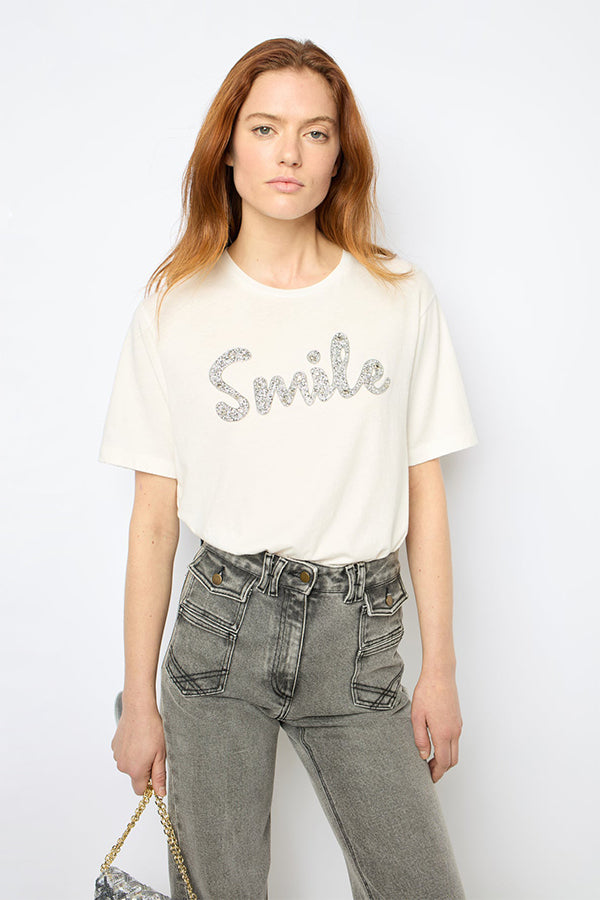 AZEL RHINESTONE SMILE TSHIRT