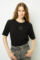 ANOUCHE STUDDED LOGO SHORT SLEEVE TSHIRT