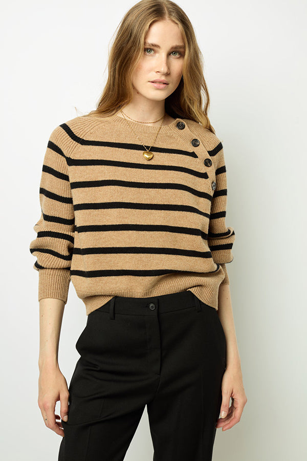 JENNA CONTRASTING STRIPE SWEATER