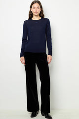 JADE BLUE FINE WOOL ROUND NECK SWEATER