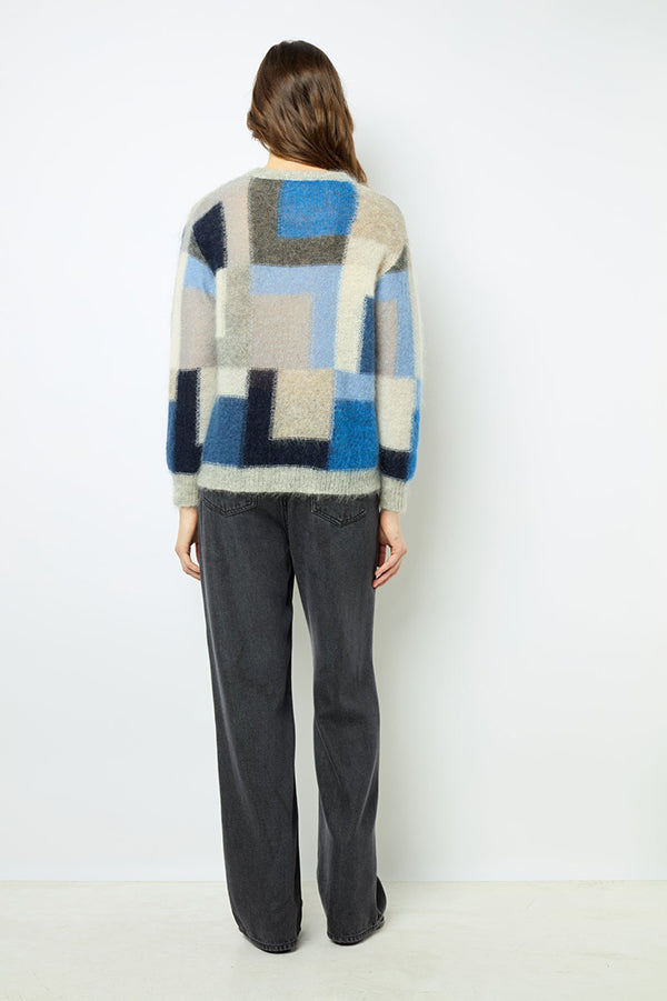 JANYCE MOHAIR COLOR BLOCK SWEATER