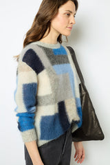 JANYCE MOHAIR COLOR BLOCK SWEATER