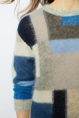 JANYCE MOHAIR COLOR BLOCK SWEATER