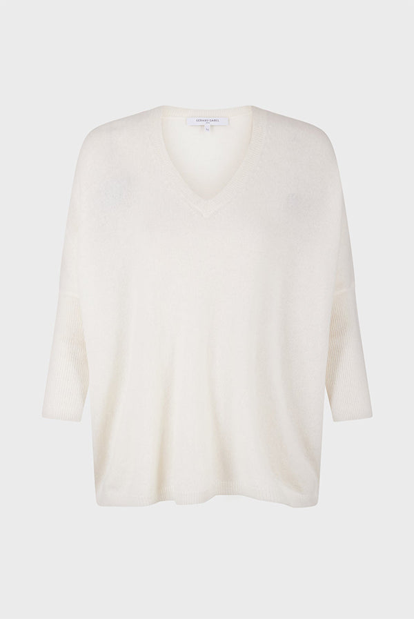 JOURDAN WHITE OVERSIZED CASHMERE SWEATER