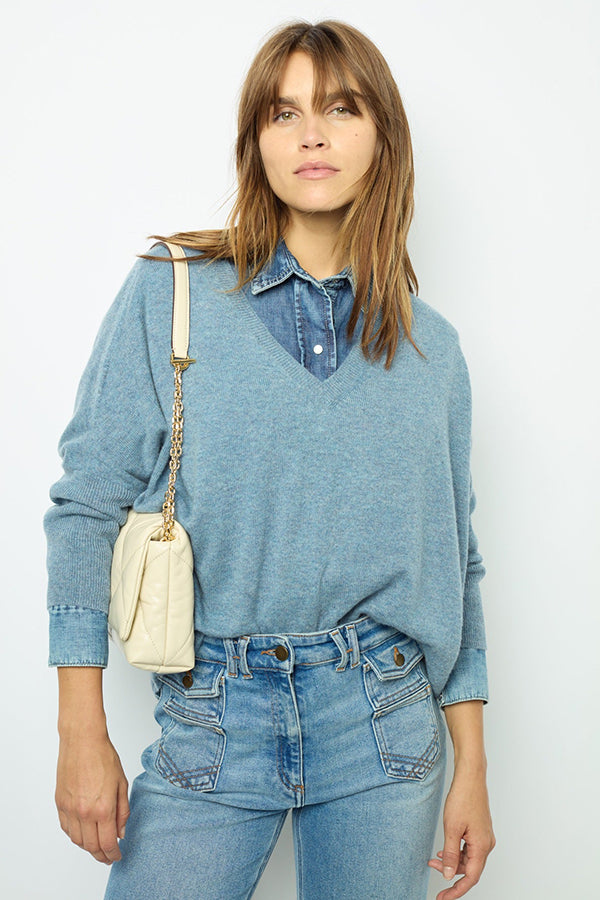 JOURDAN BLUE OVERSIZED CASHMERE SWEATER