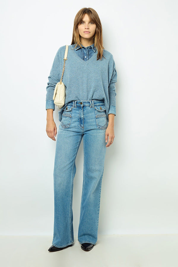 JOURDAN BLUE OVERSIZED CASHMERE SWEATER