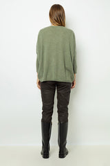 JOURDAN KAKI OVERSIZED CASHMERE SWEATER