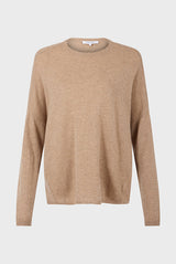 JAZMINE BEIGE LOOSE CASHMERE ROUND NECK SWEATER