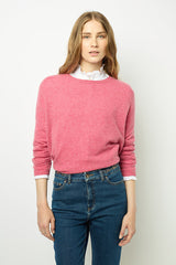 JAZMINE PINK LOOSE CASHMERE ROUND NECK SWEATER