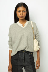 JANETTE GREY VNECK CASHMERE SWEATER