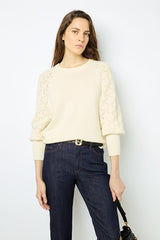 JOELYNE OPENWORK SLEEVES PULLOVER