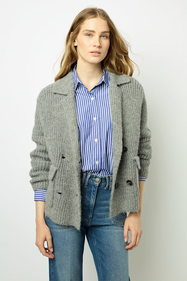 JOESSE CHUNKY KNIT COLLAR CARDIGAN