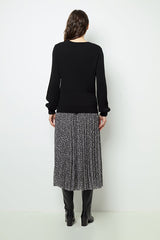 JEANNE FINE RIBBED BLACK SWEATER