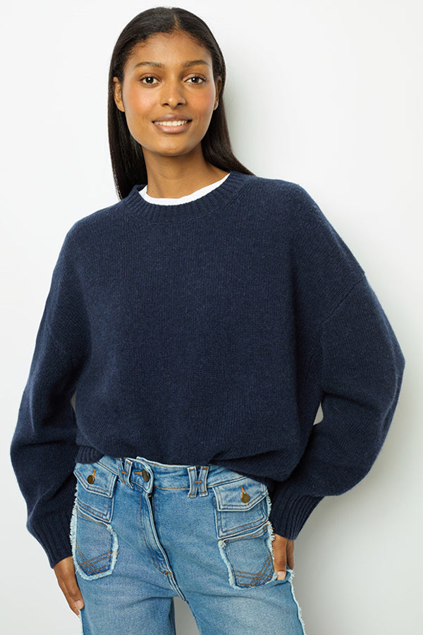 JEANNIC BLUE OVERSIZED WOOL SWEATER