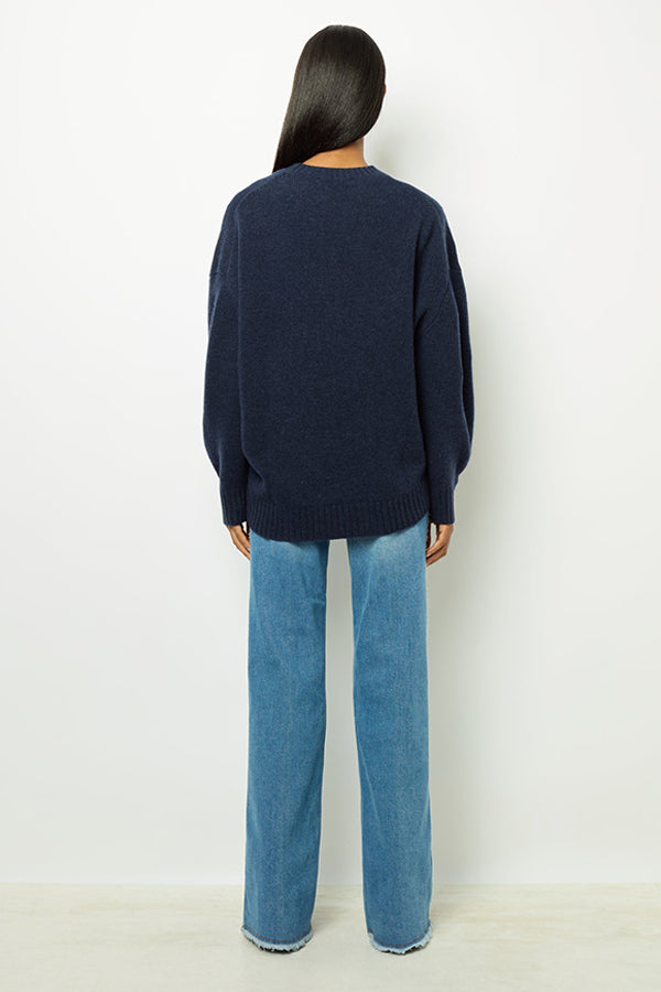 JEANNIC BLUE OVERSIZED WOOL SWEATER