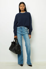 JEANNIC BLUE OVERSIZED WOOL SWEATER