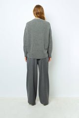 JEANNIC GREY OVERSIZED WOOL SWEATER