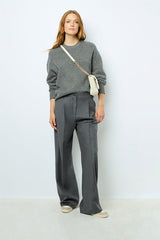 JEANNIC GREY OVERSIZED WOOL SWEATER