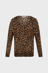 JINENE LEOPARD PRINT WOOL SWEATER