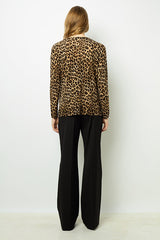 JINENE LEOPARD PRINT WOOL SWEATER