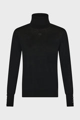 JESSIE BLACK FINE WOOL TURTLENECK SWEATER