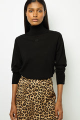 JESSIE BLACK FINE WOOL TURTLENECK SWEATER