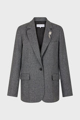 MELANIE GREY HERRINGBONE BLAZER