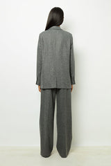 MELANIE GREY HERRINGBONE BLAZER