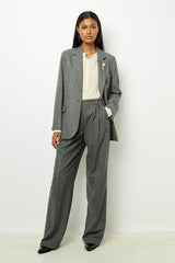 MELANIE GREY HERRINGBONE BLAZER