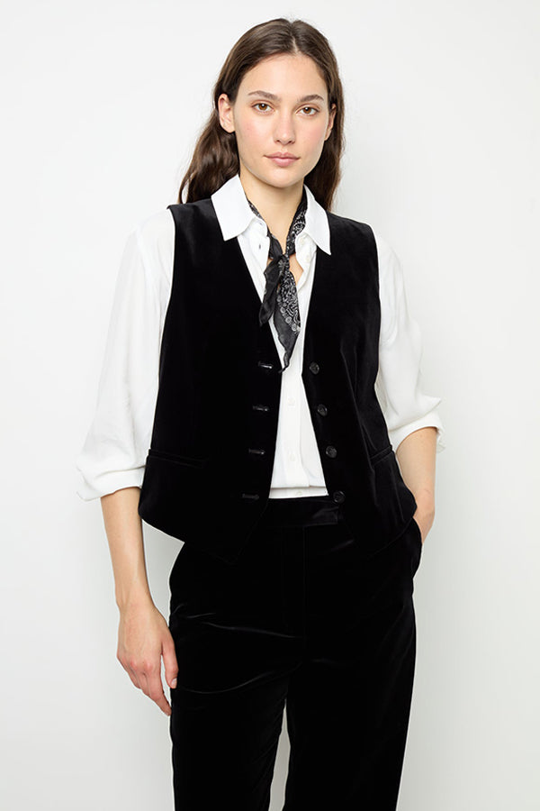 MAIA VELVET SLEEVELESS JACKET