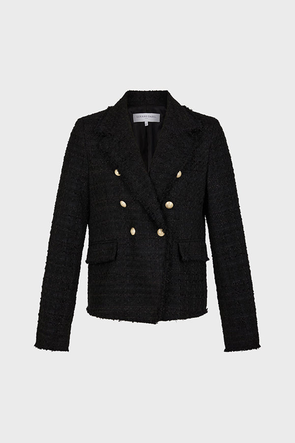 MYLA BREASTED DOUBLE TWEED BLAZER